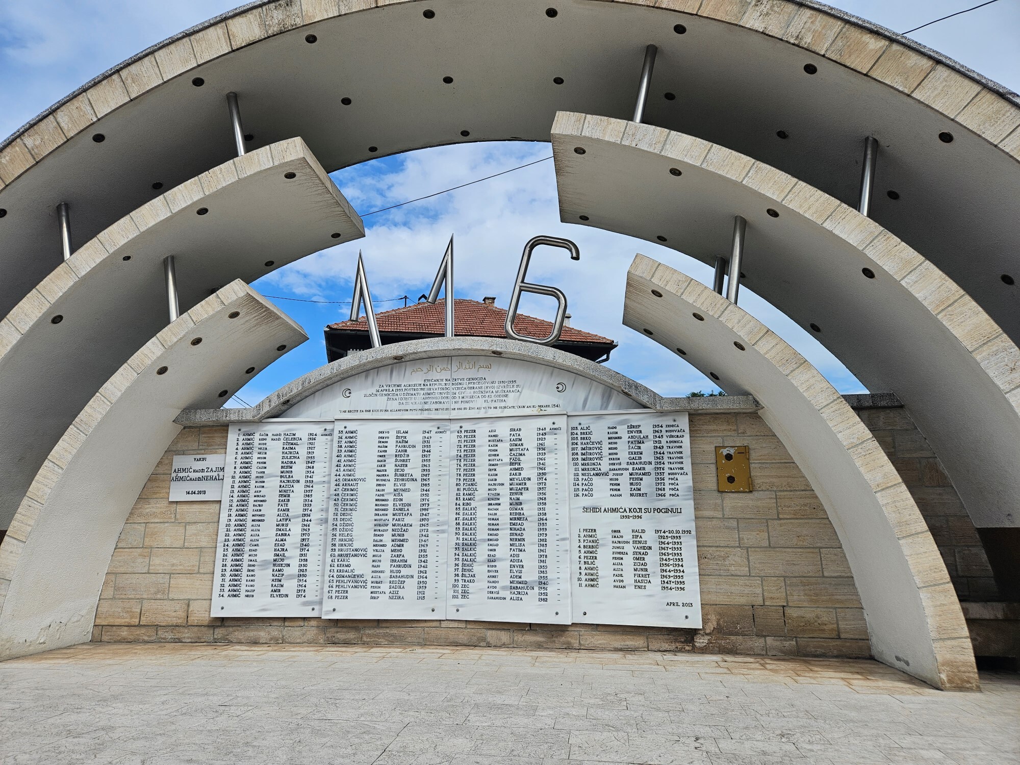 Monument to the 116 Bosnians killed in Ahmići during a massacre in 1993